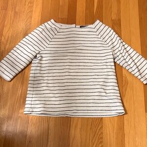 Banana Republic Black and White Striped Long Sleeve Top